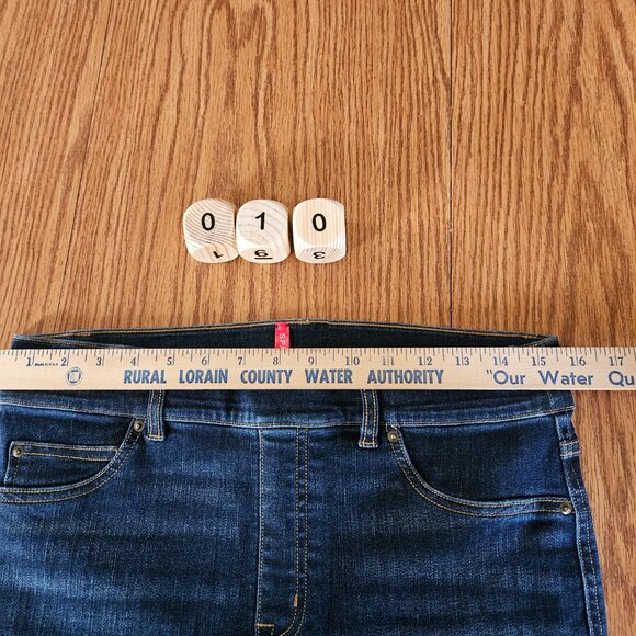 Spanx Clean Indigo Bootcut Trouser Jeans Women Size Medium Denim Stretch Shaping - Picture 3 of 13